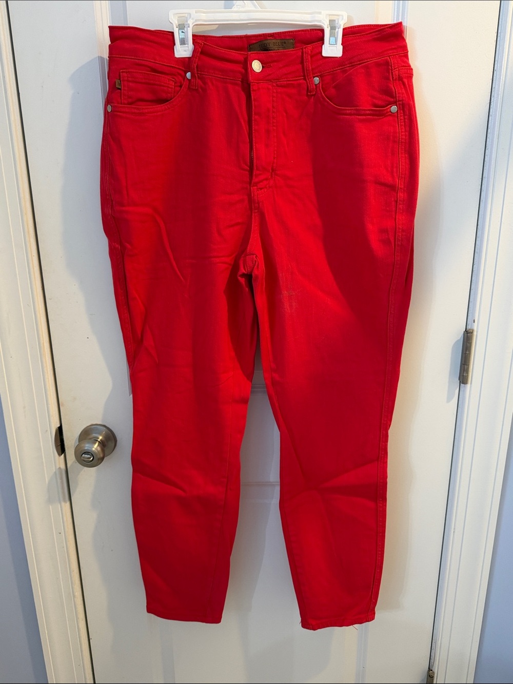 Judy Blue Vibrant Red Ankle Cropped Jeans